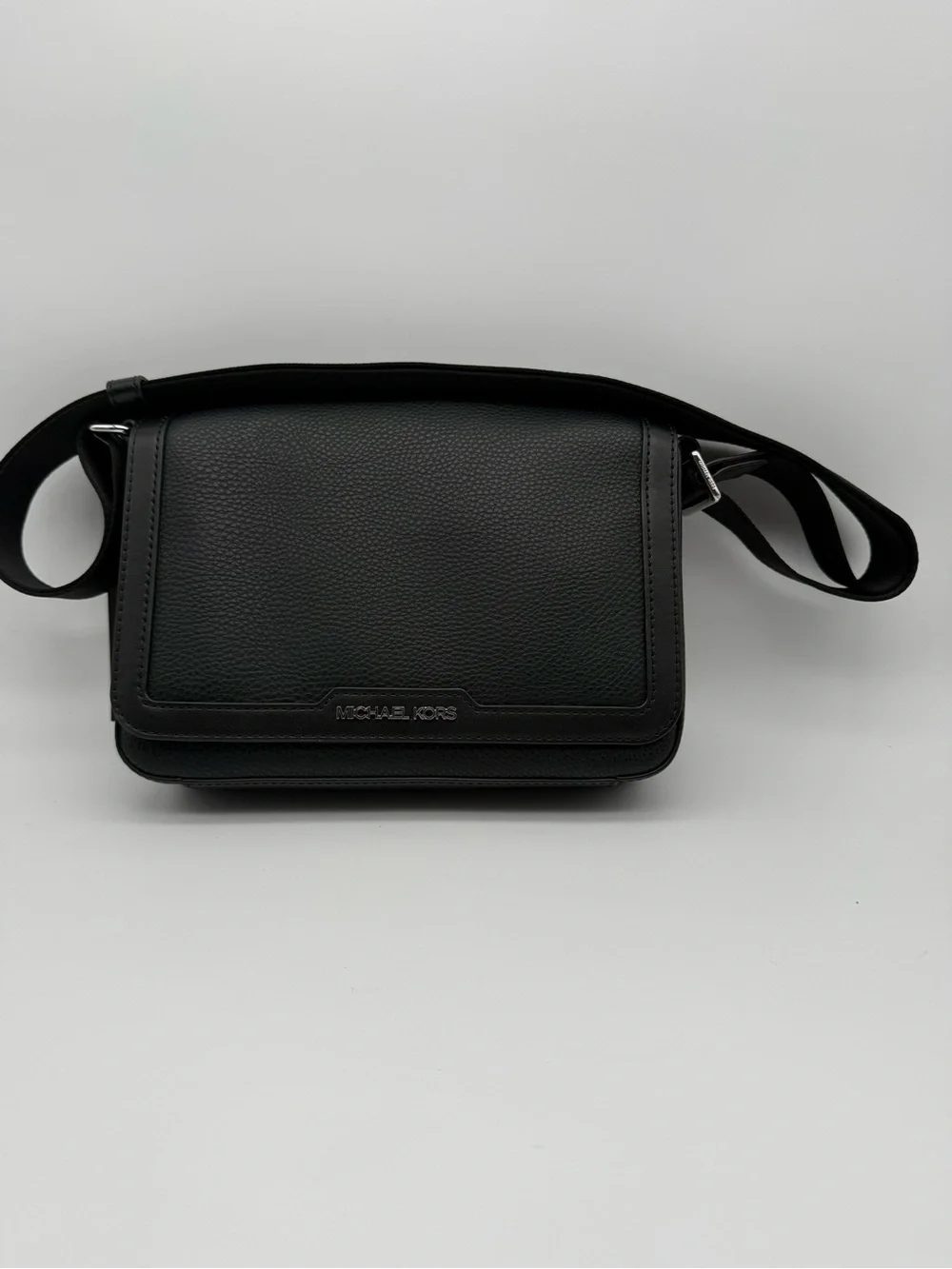 Michael Kors Black Pebbled Leather Crossbody Messenger